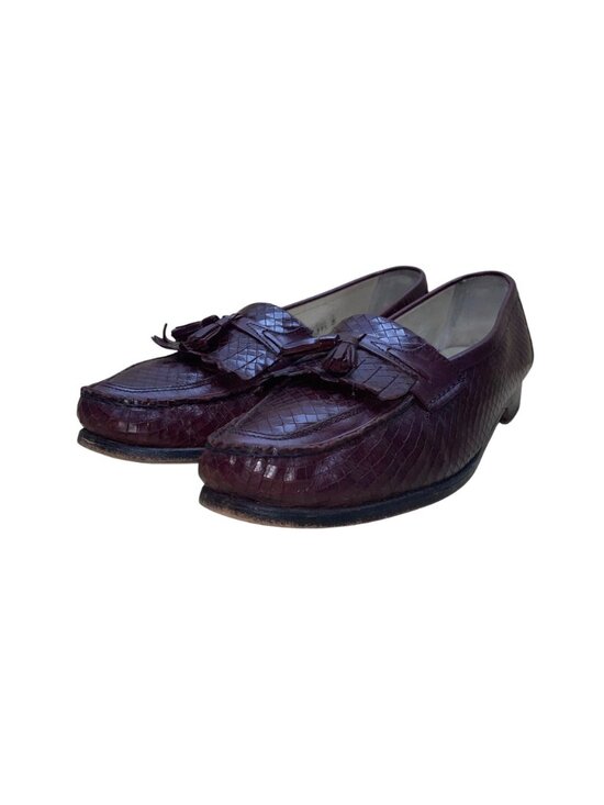 Johnston & Murphy Men’s Burgundy Leather Woven Tassel Loafer Shoes Sz 11.5M